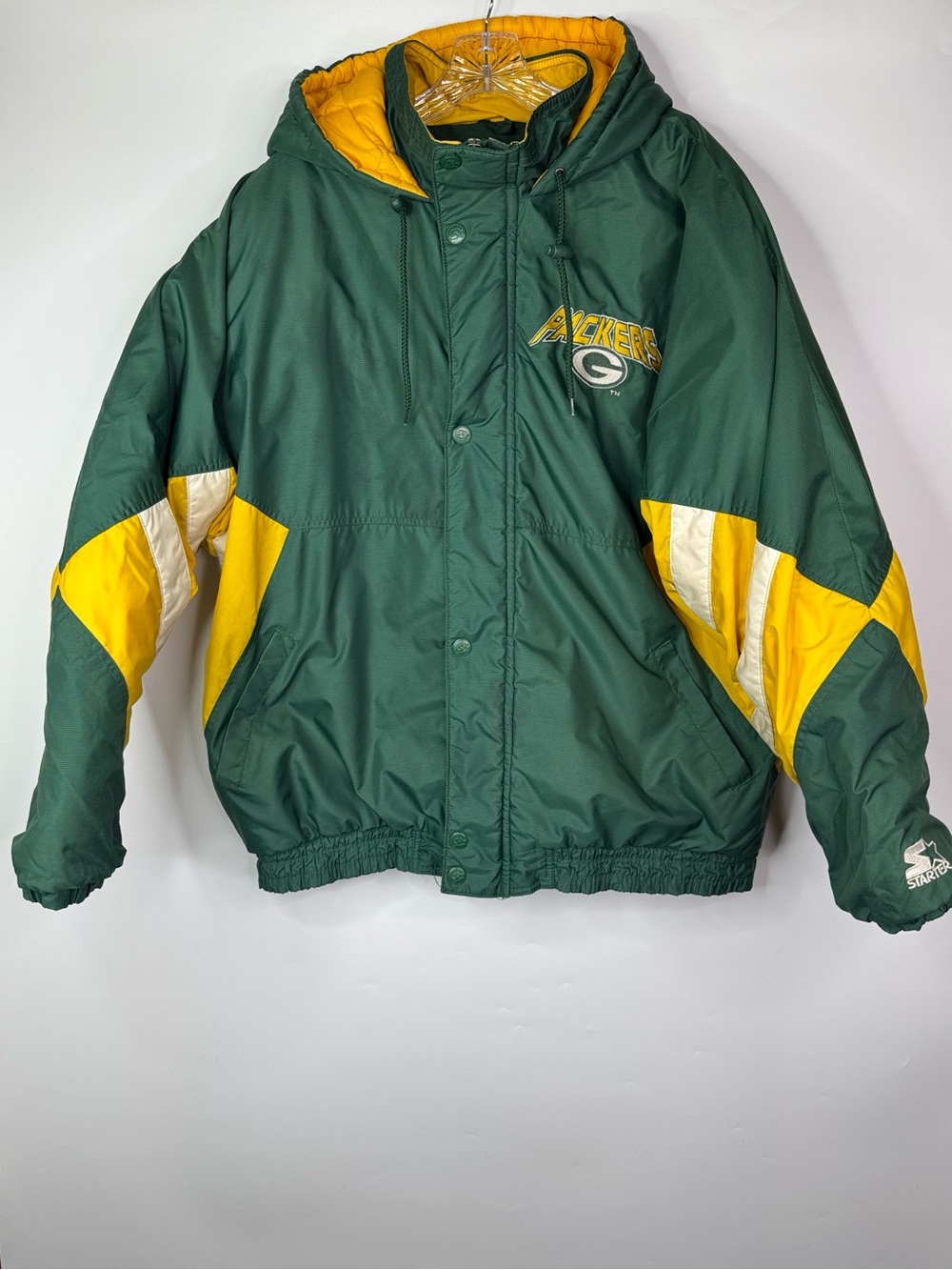 Vintage Starter Green Bay Packers Puffer Jacket Size XL